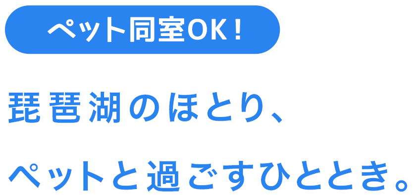 琵琶湖のほとり、ペットと過ごすひととき。